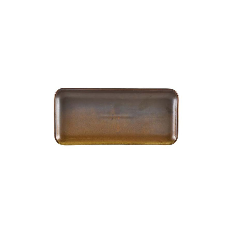 TERRA PORCELAIN COPPER PLATTER 27X12.5CM x6