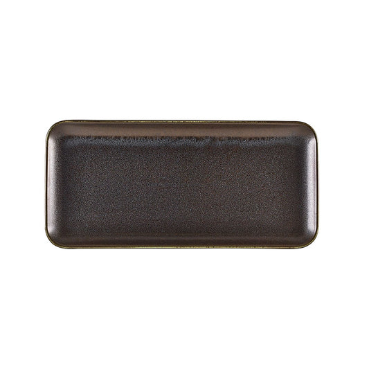TERRAPORCELAIN BLK NARROW PLATTER30X14CM x6