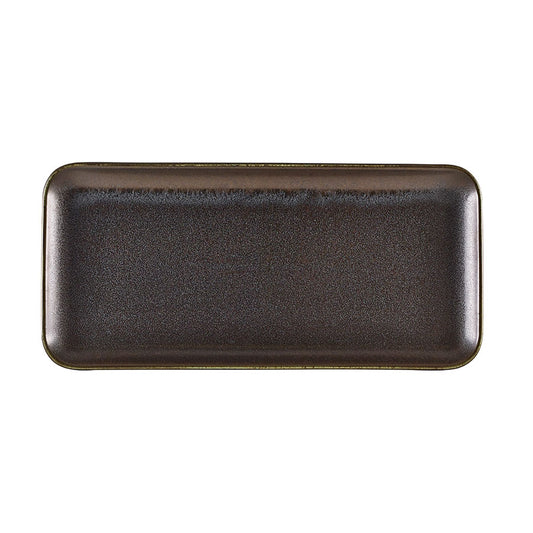TERRA PORCELAIN BLACK PLATTER 36X16.5CM  x6