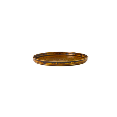 HARVEST BROWN WALLED PLATE 8.67" VIT     x6