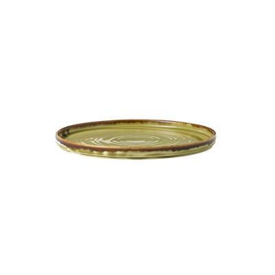 HARVEST GREEN WALLED PLATE 10 2/8" VIT   x6