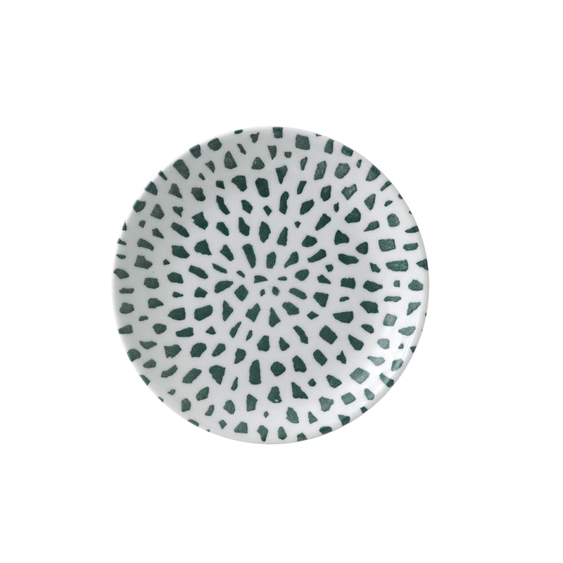 TERRAZZO GREEN COUPE PLATE6.5" VITRIFIED x12