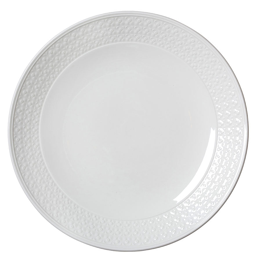 BEAD PLATE COUPE 28.5CM ACCENT WHITE     x12