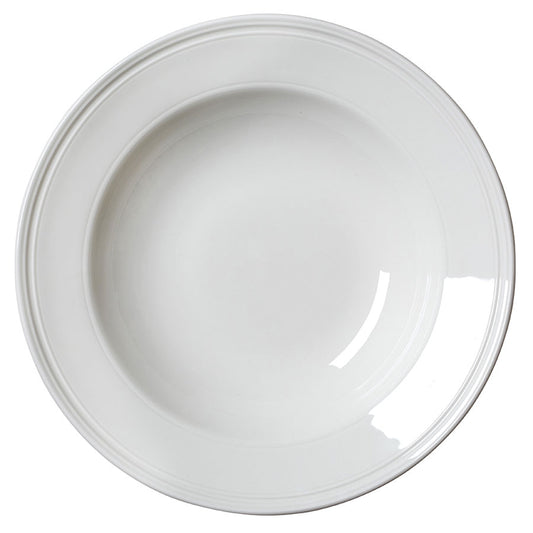 BEAD RIMMED BOWL28.5CM 68.2CL WELL WHITE x6