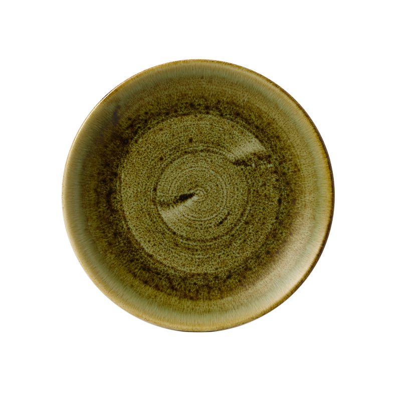 STONECAST PLUME OLIVE COUPE PLATE 28.8CM x12