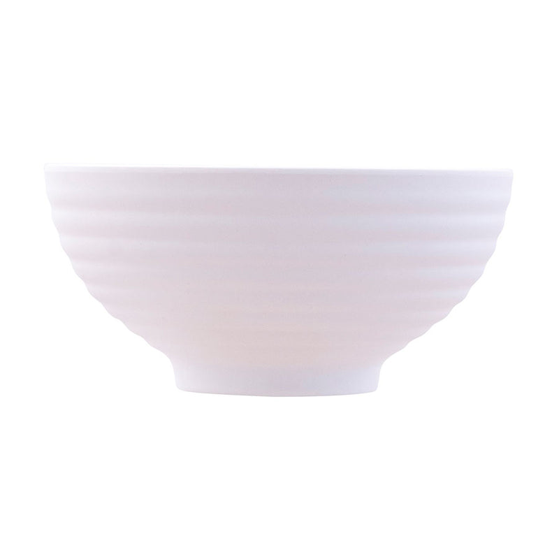 MIRAGE MELAMINE 11.5CM RIBBED BOWL WHITE x6