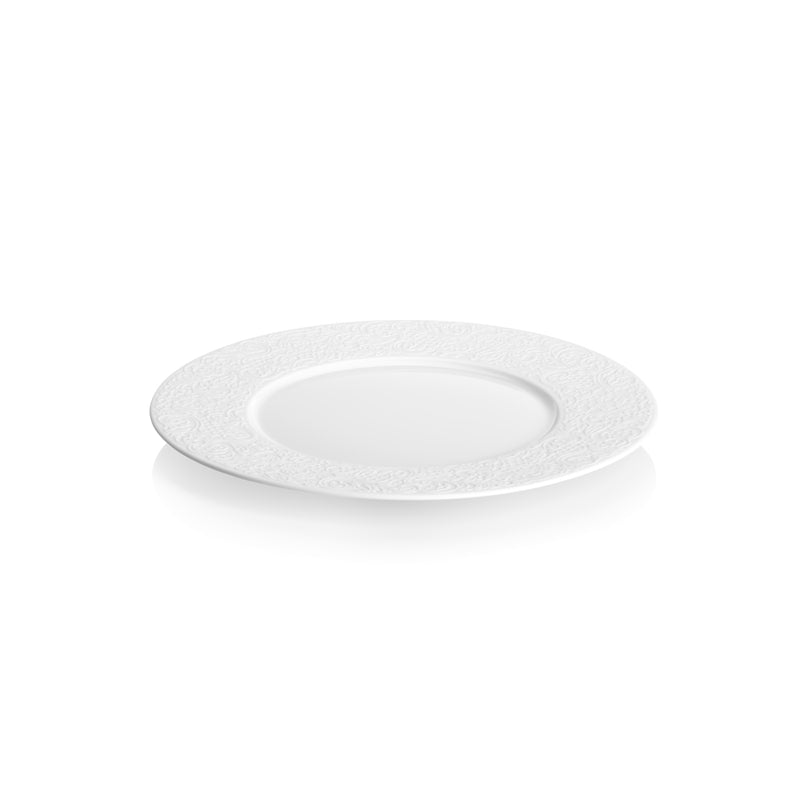 L COUTURE WHITE W/RIM DINNER PLATE 24CM  x6