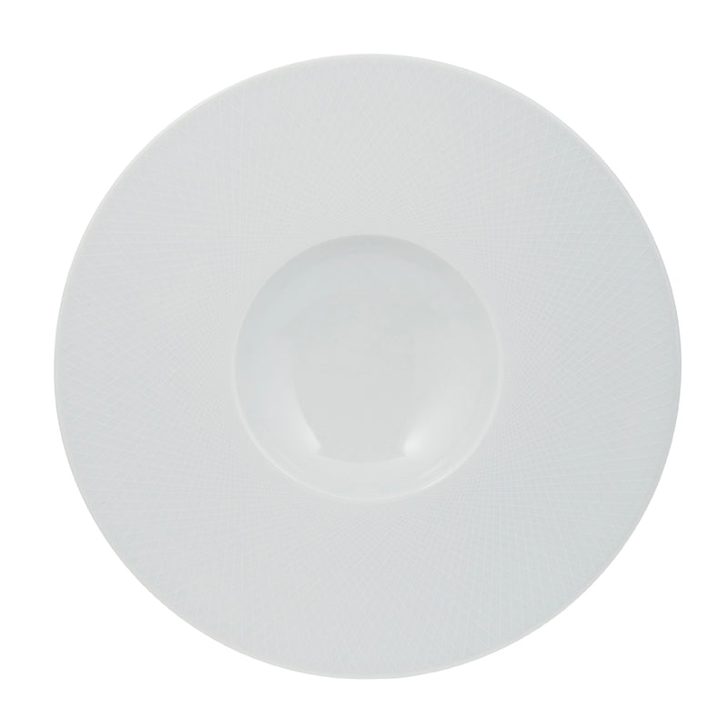 GRAPHIQUE WHITE W/RIM SHALLOW BOWL 28CM  x3