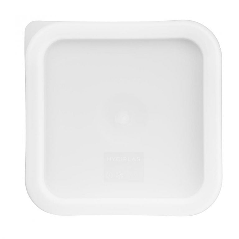 Hygiplas Polycarbonate Square Food Storage Container Lid White Small