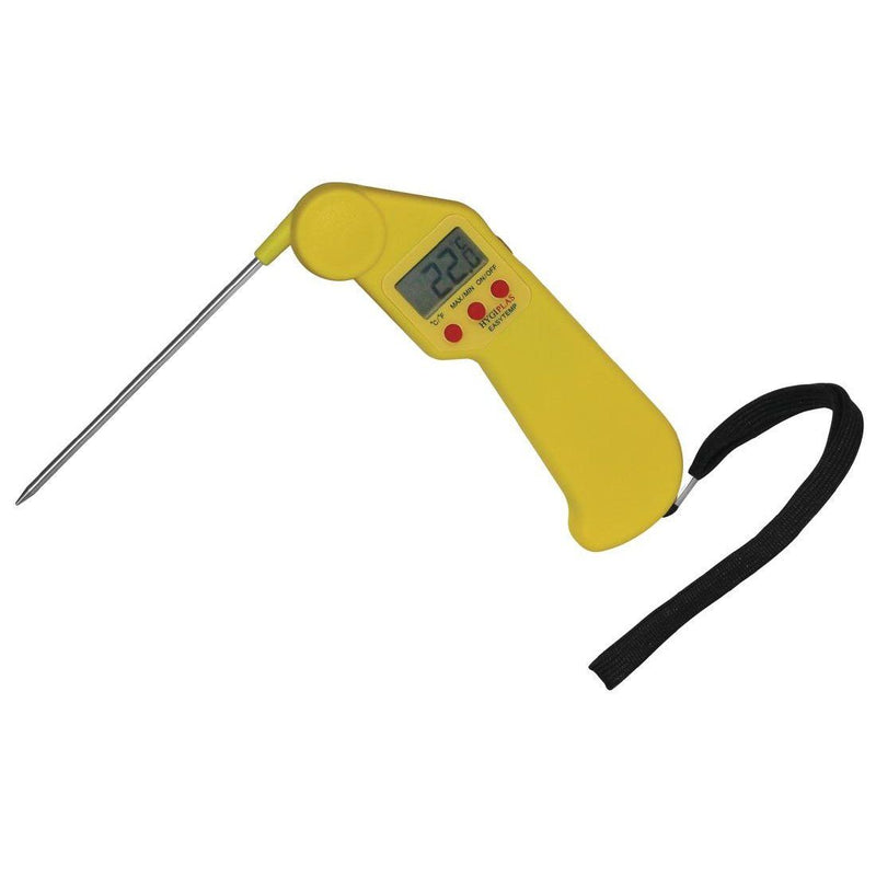 Hygiplas Easytemp Colour Coded Yellow Thermometer - Suitable for use with cooked meat.