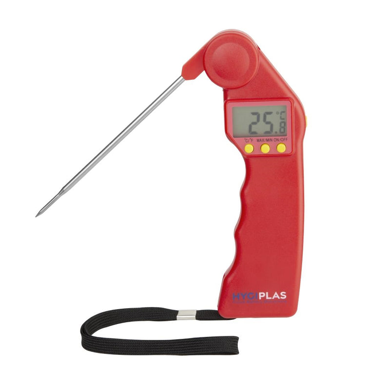 Hygiplas Easytemp Colour Coded Red Thermometer - Suitable for use with raw meat