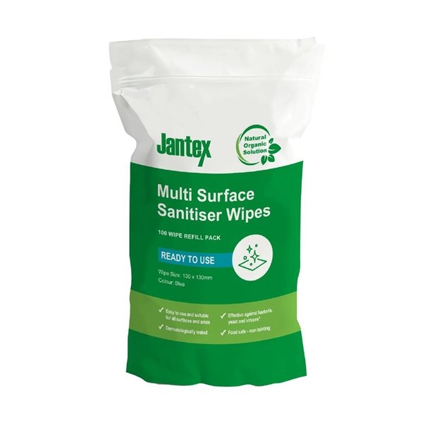 Jantex Green RTU Probe Sanitiser Wipes Refill Pack 130mm Pack of 100