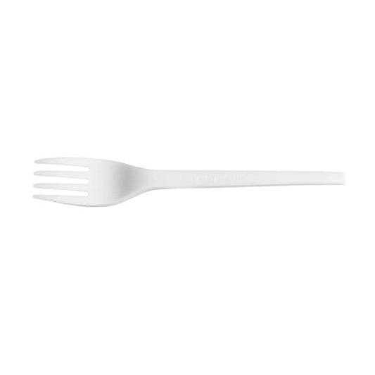 Vegware Lightweight Compostable CPLA Forks White (Pack of 50)