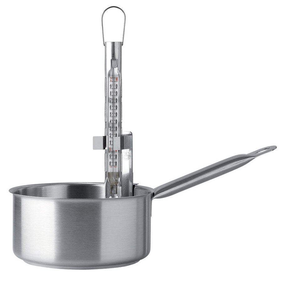 SUGAR THERMOMETER IN WIRE CAGE          