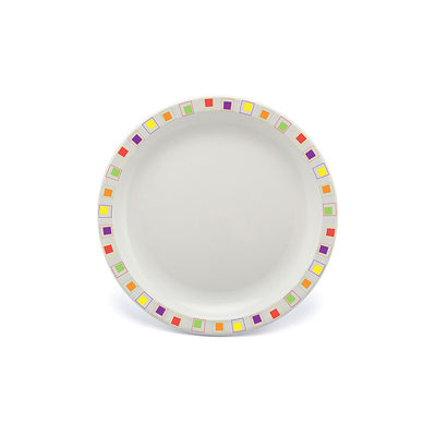 NARROW RIMMED PLATE ABSTRACT MULTI 7" NR