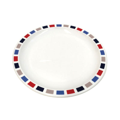 NARROW RIMMED PLATE 17CM RED/BLUE NR    