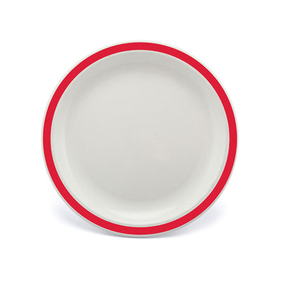 NARROW RIMMED PLATE 9" DUO RED           x12