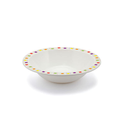 RIMMED BOWL 6.75" ABSTRACT MULTI        