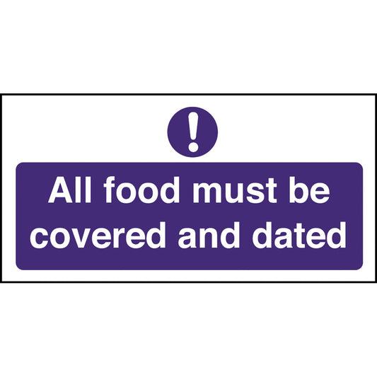 SIGN/FOOD COVERED AND DATED             