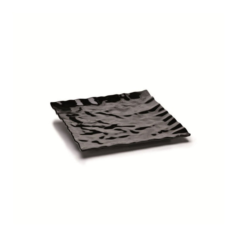 CRINKLED PAPER BLACK SQ TRAY 12 X 12NR   x3