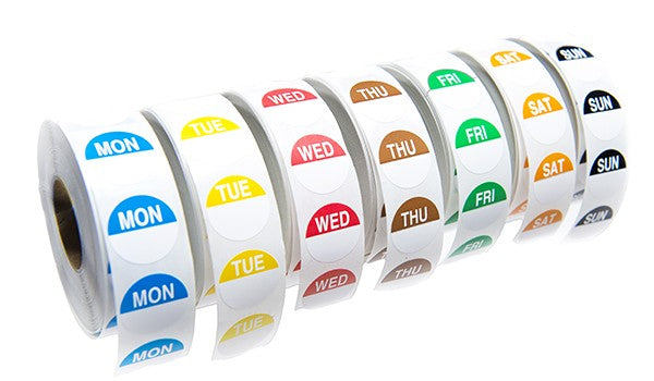 Date Labels - Round Daily Dot 7 Day