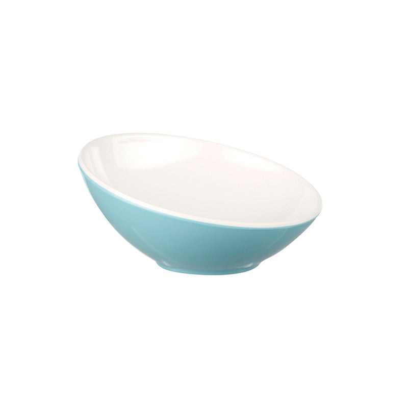 TWO TONE TILT BOWL 15CM 26CL AQUA/WHITE  x6