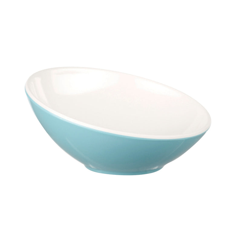 TWO TONE TILT BOWL 25CM 80CL AQUA/WHITE  x4