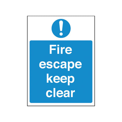 FIRE ESCAPE KEEP CLEAR SIGN             