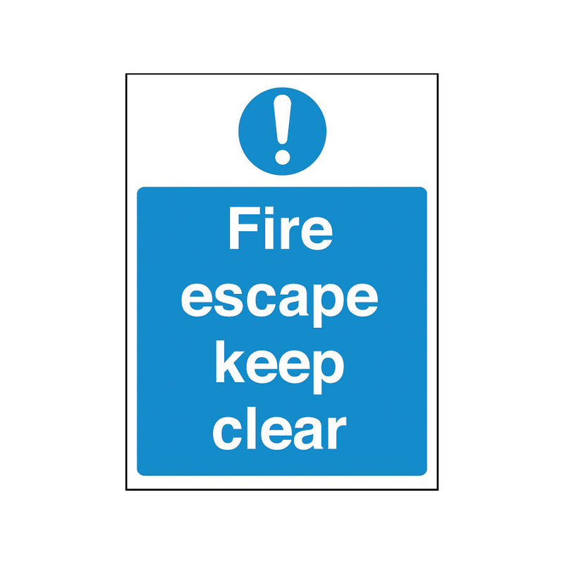 FIRE ESCAPE KEEP CLEAR SIGN             