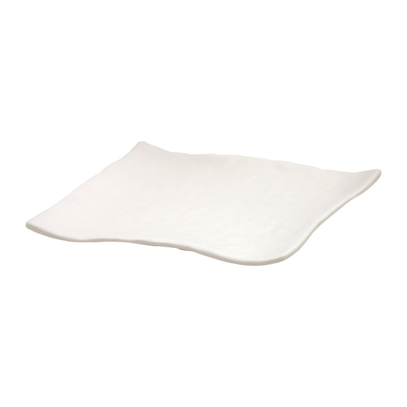 MIRAGE MARTELLO WHITE SQ PLATTER 28CM   