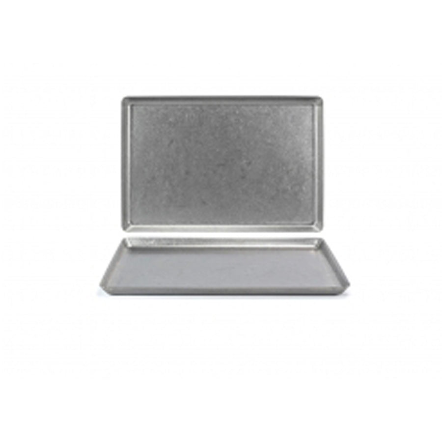 STAINLESS MOD PLATE 35.6X24.1CM ANTIQUE  x4