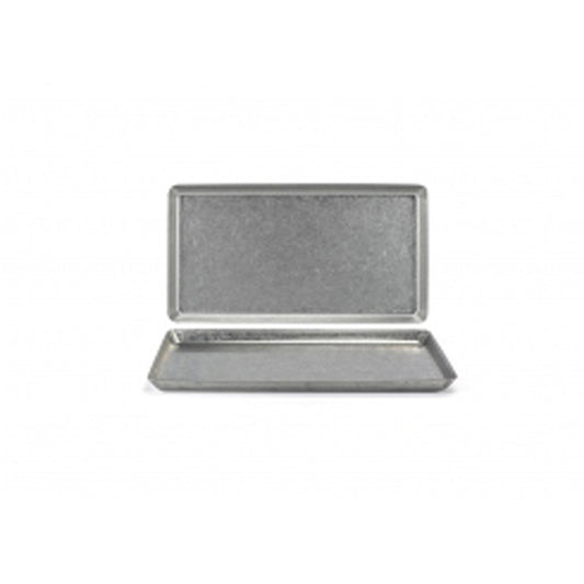 STAINLESS MOD PLATE 31.7X20.9CM ANTIQUE  x4