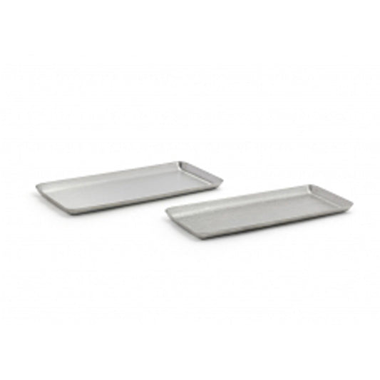 STAINLESS MOD PLATE 25.4X11.4CM ANTIQUE  x6
