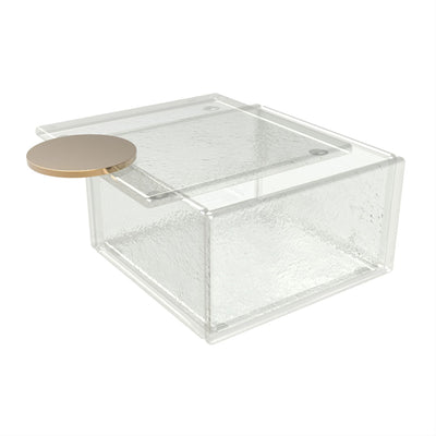 GLASS STUDIO CLR BOX SQ W/LID11X11X6.5CM x4