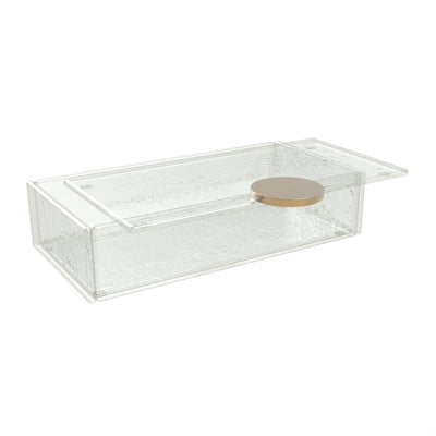 GLASS STUDIO CLR BOX W/LID 22X11X5.5CM   x6