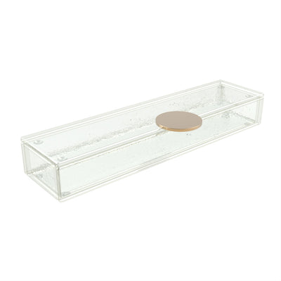 GLASS STUDIO CLR BOX RECT W/LID 28X7X4CM x8