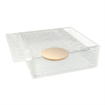 GLASS STUDIO WHT BOX SQ W/LID 14X14X6CM  x3