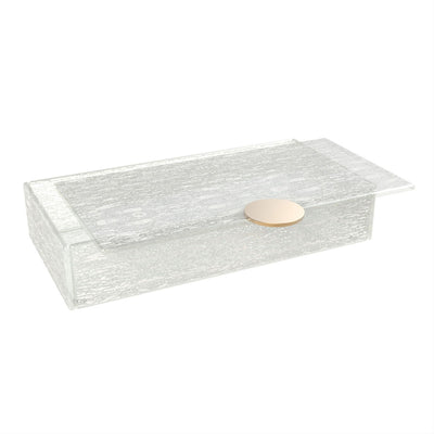 GLASS STUDIO WHT BOX RECT W/LID28X14X6CM x4