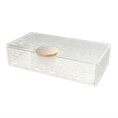 GLASS STUDIO WHT BOX W/LID 22X11X5.5CM   x6