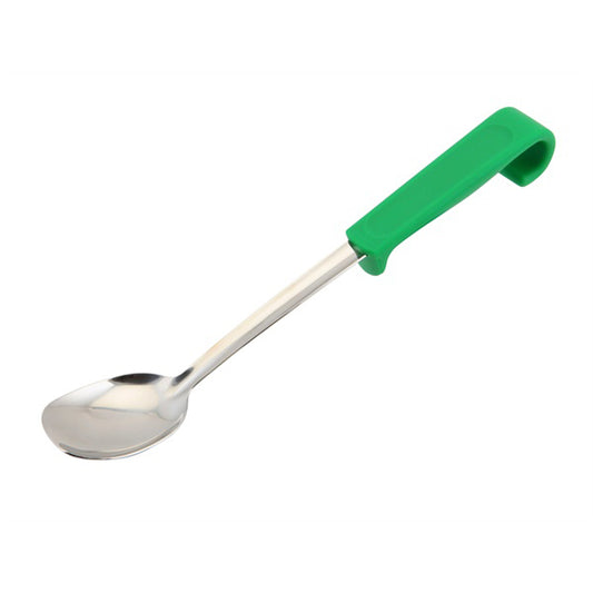SALAD SPOON GREEN HANDLE 11.5"          