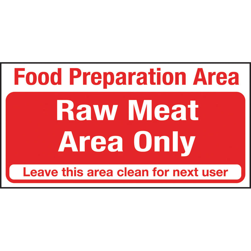 RAW MEAT SIGN 100x200MM RED             