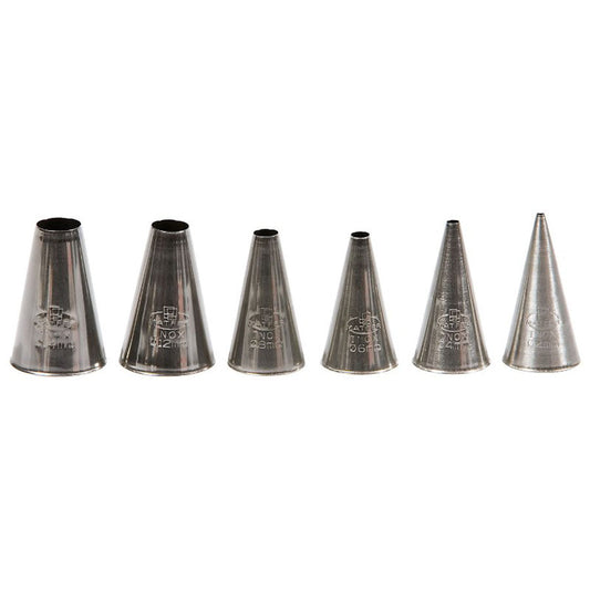 ICING TIPS S/S PLAIN SET OF 6           
