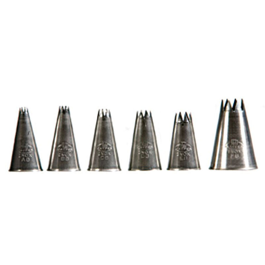 ICING TUBES S/S STAR SET OF 6           