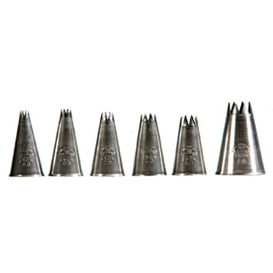 ICING TUBES S/S STAR SET OF 6           