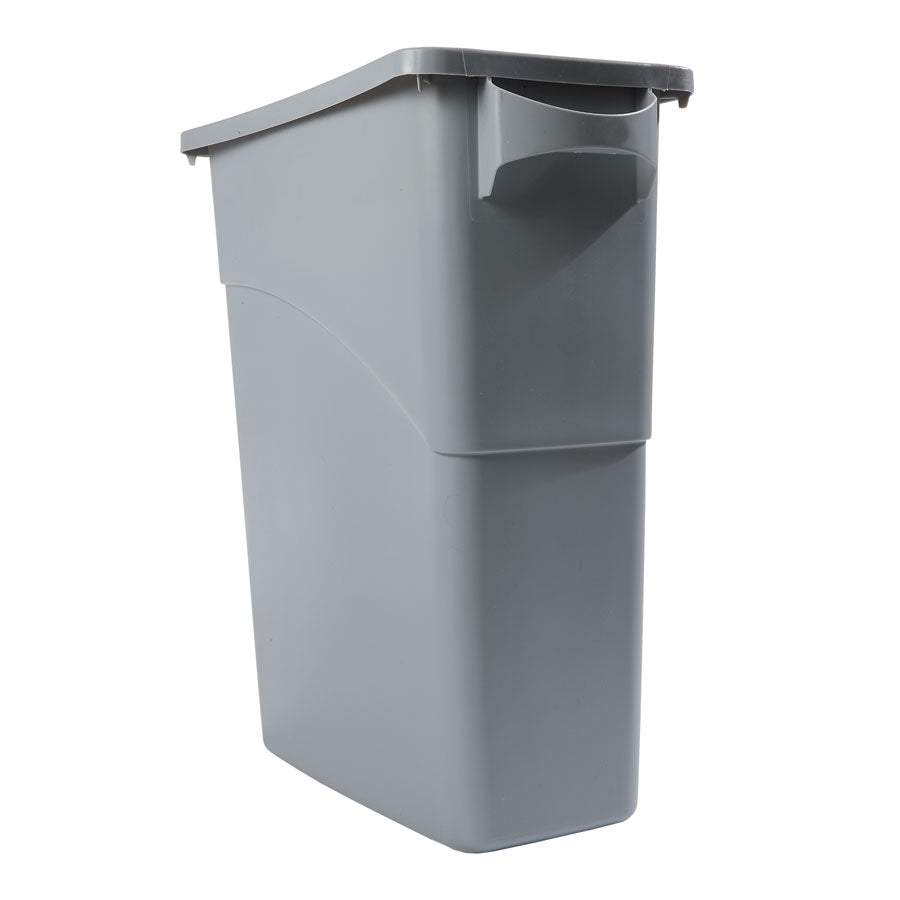 SLIM BIN WITH HANDLES GREY 60L          