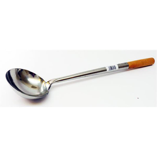 WOK LADLE 4.5" WOODEN HANDLE            