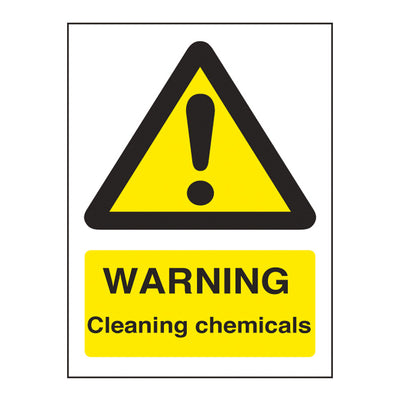 WARNING CHEMICALS SIGN 15x20CM YELLOW   