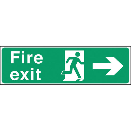 FIRE EXIT SIGN(RIGHT ARROW)45x15CM GREEN