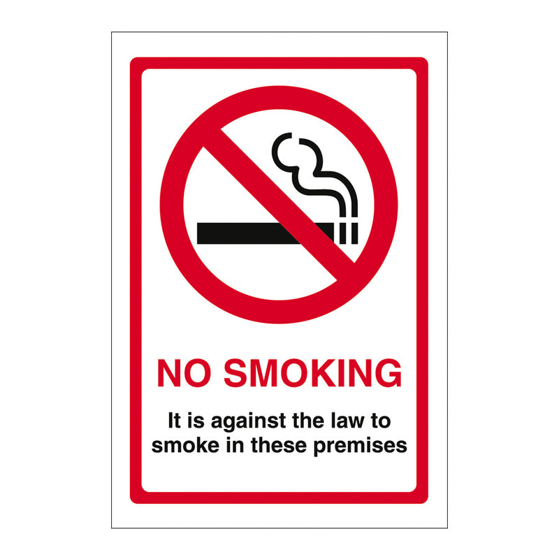 NO SMOKING IN THESE PRMISES SIGN 15x20CM