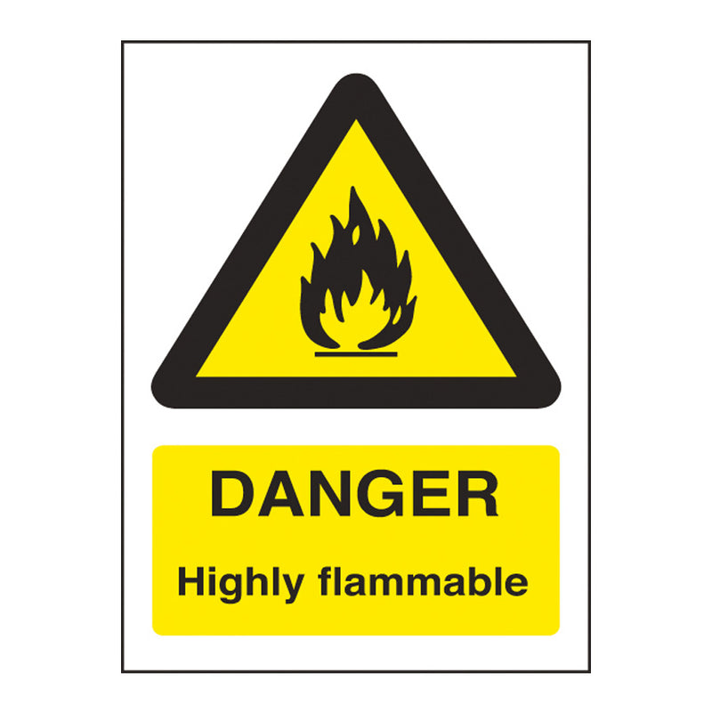 DANGER HIGHLY FLAMMABLE SIGN 15x20CM    